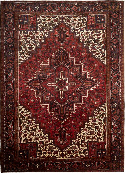 Tappeto Gorawan Persia Medaglione Rosso Crema 244x340 Cm
