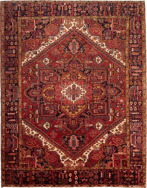 Tappeto Gorawan Persia Geometrico Rosso Blu 259x333 Cm