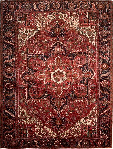 Tappeto Gorawan Persia Geometrico Rosso Blu 270x353 Cm