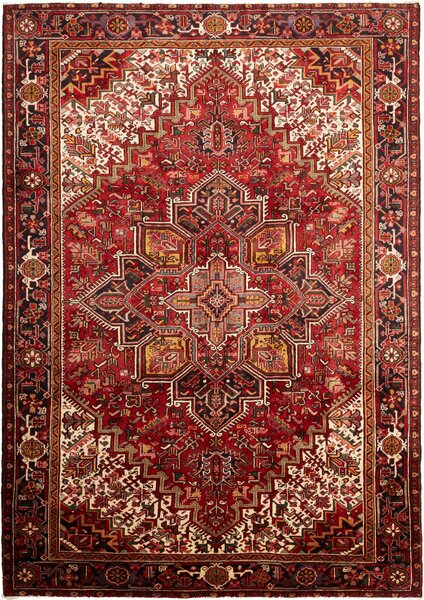 Tappeto Gorawan Persia Geometrico Rosso Avorio 222x311 Cm