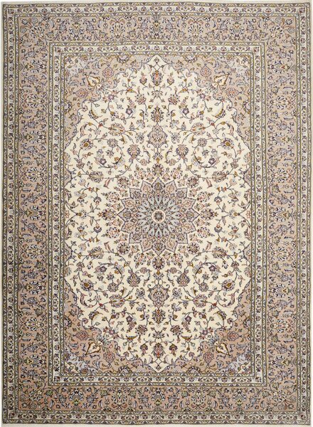 Tappeto Kashan Persia Medaglione Crema Rosa Antico 248x340 Cm