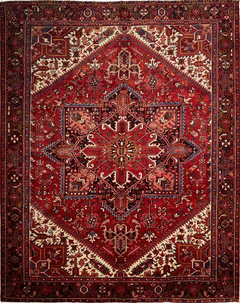 Tappeto Gorawan Persia Geometrico Rosso Blu Scuro 285x358 Cm