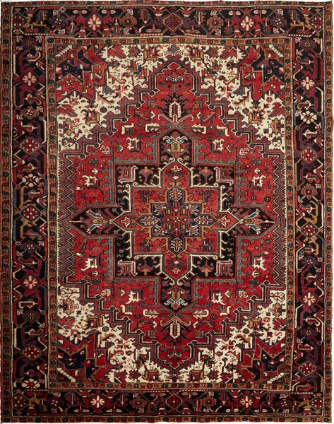 Tappeto Gorawan Persia Medaglione Rosso Nero 247x310 Cm