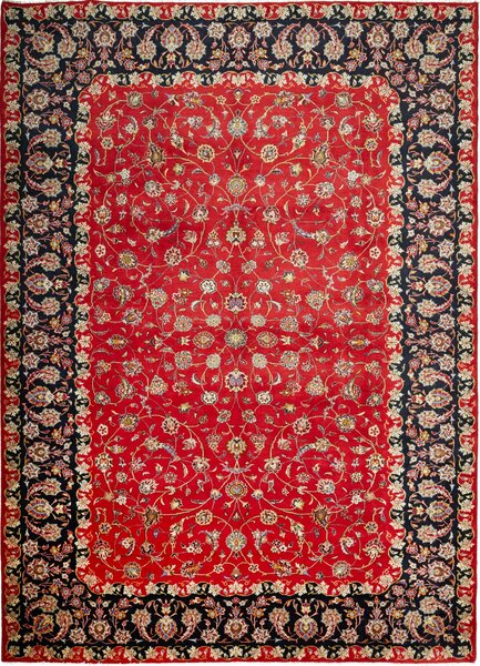 Tappeto Ardakan Persia Medaglione Rosso Blu 250x350 Cm