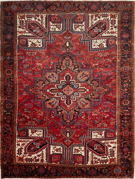 Tappeto Gorawan Persia Geometrico Rosso Nero 250x336 Cm