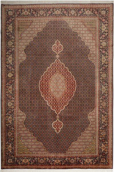 Tappeto Tabriz 50 Raj Mahi Persia Medaglione Marrone Terracotta 203x300 Cm