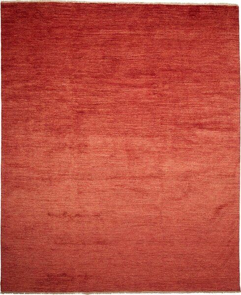 Tappeto Shayan Pakistan Tinta Unita Rosso Terracotta Caldo 170x244 Cm