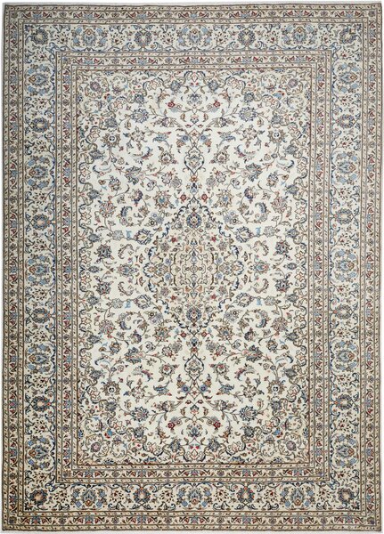 Tappeto Kashan Persia Medaglione Avorio Blu 248x346 Cm