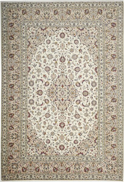 Tappeto Kashan Persia Medaglione Avorio Bordeaux 200x290 Cm