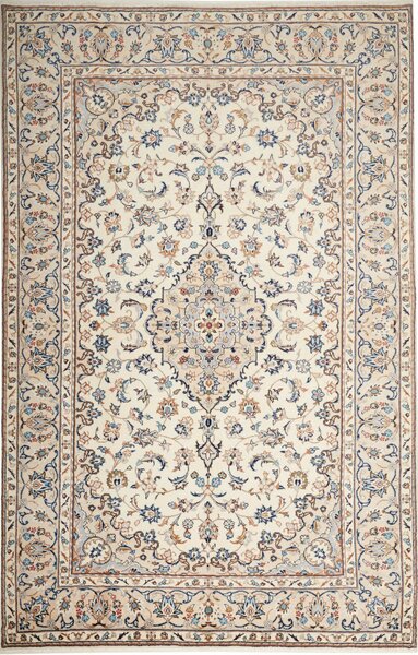 Tappeto Kashan Persia Medaglione Crema Blu 192x300 Cm