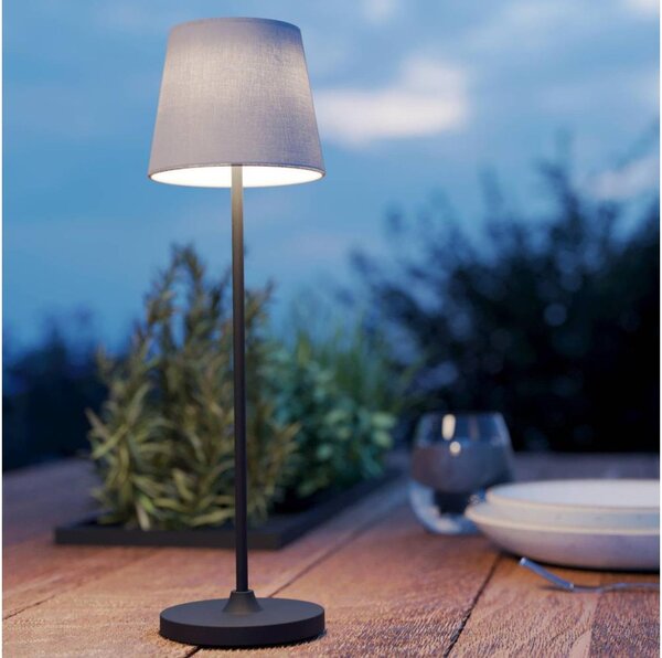 Eglo 75937 - Lampada da tavolo LED ricaricabile dimmerabile LEONERO, LED 3,8 W / 5 V, 2000 mAh, nero/crema