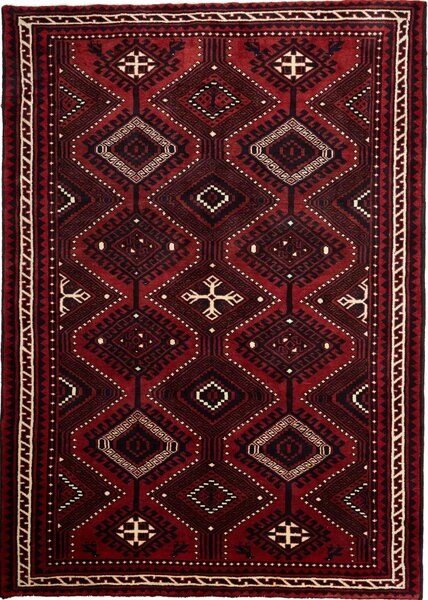 Tappeto Lori Persia Geometrico Rosso Nero 180x254 Cm