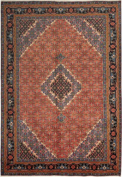 Tappeto Ardabil Persia Medaglione Terracotta Blu 200x290 Cm