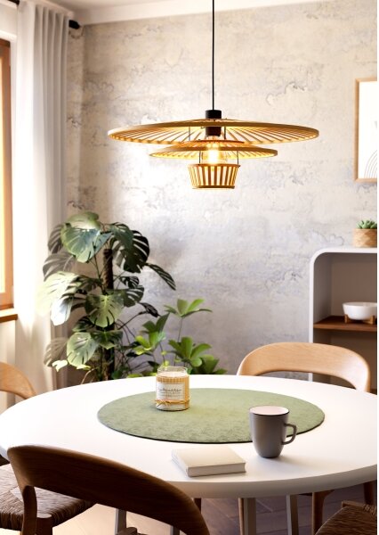 Eglo 44012 - Lampada a sospensione con cavo LYDNEY 1xE27/40W/230V bambù