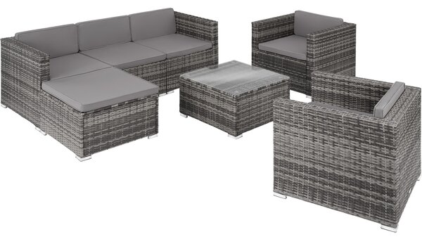 Tectake salottino in rattan lignano con 2 poltrone
