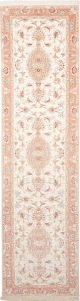 Tappeto Tabriz 70 Raj Persia Astratto Avorio Pesca 85x324 Cm