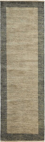 Tappeto Shayan Pakistan Astratto Beige Grigio Scuro 77x191 Cm