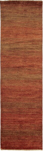 Tappeto Shayan Pakistan A Righe Rosso Marrone 80x196 Cm