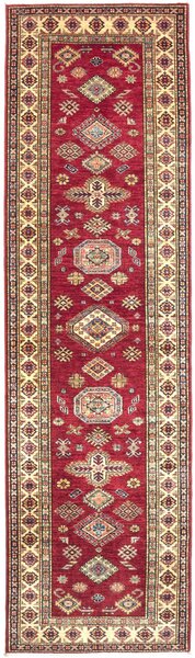 Tappeto Kazak Fine Pakistan Geometrico Rosso Beige 82x296 Cm