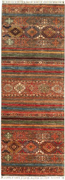 Tappeto Samarkand Pakistan Geometrico Terre Blu 83x239 Cm