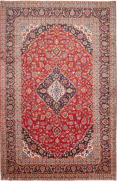 Tappeto Ardakan Persia Medaglione Rosso Blu 245x380 Cm