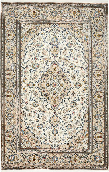 Tappeto Kashan Persia Medaglione Avorio Beige 200x305 Cm