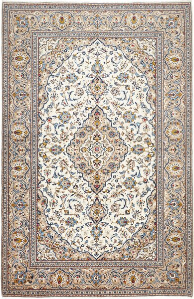 Tappeto Kashan Persia Medaglione Crema Beige 200x306 Cm