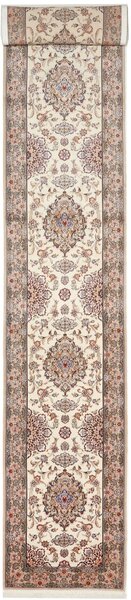 Tappeto Isfahan Persia Floreale Crema Marrone 85x505 Cm