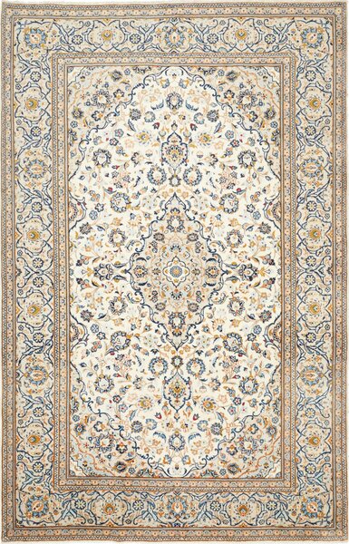 Tappeto Kashan Persia Medaglione Avorio Blu 200x301 Cm