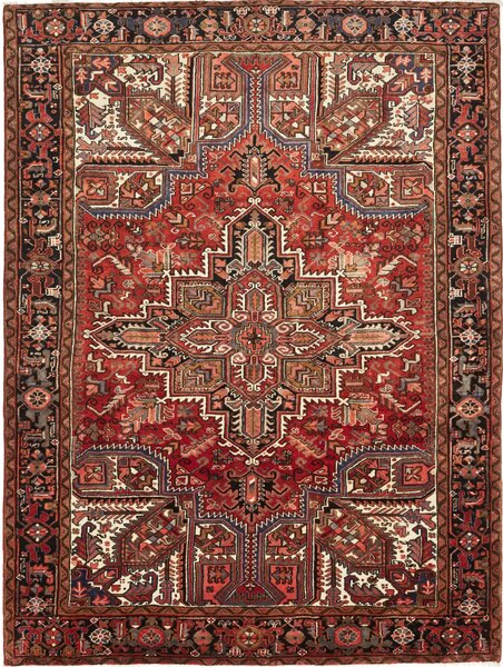 Tappeto Gorawan Persia Medaglione Rosso Nero 215x292 Cm