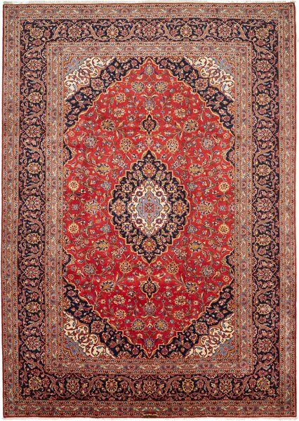 Tappeto Ardakan Persia Medaglione Rosso Blu Scuro 250x355 Cm