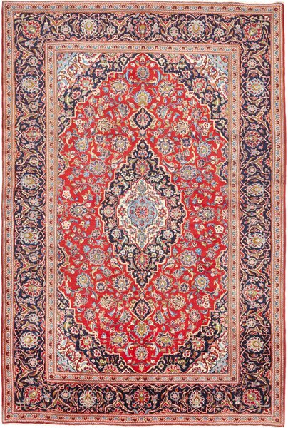 Tappeto Ardakan Persia Medaglione Rosso Blu 198x295 Cm