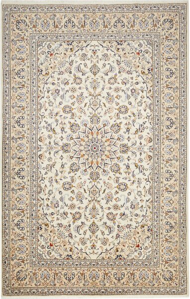 Tappeto Kashan Persia Medaglione Avorio Blu 195x305 Cm