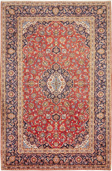 Tappeto Ardakan Persia Medaglione Rosso Blu 202x305 Cm
