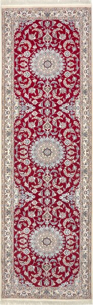 Tappeto Nain 9la Persia Astratto Rosso Crema 90x309 Cm