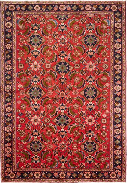 Tappeto Sarough Persia Geometrico Rosso Blu 207x302 Cm