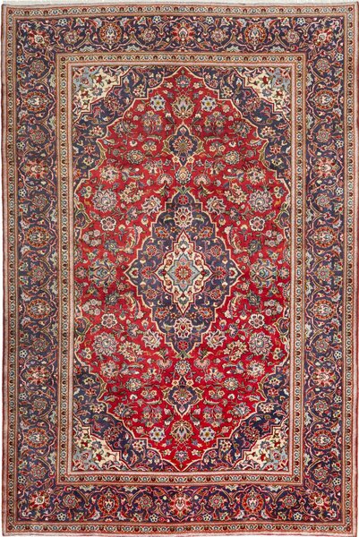 Tappeto Ardakan Persia Medaglione Rosso Blu 196x298 Cm