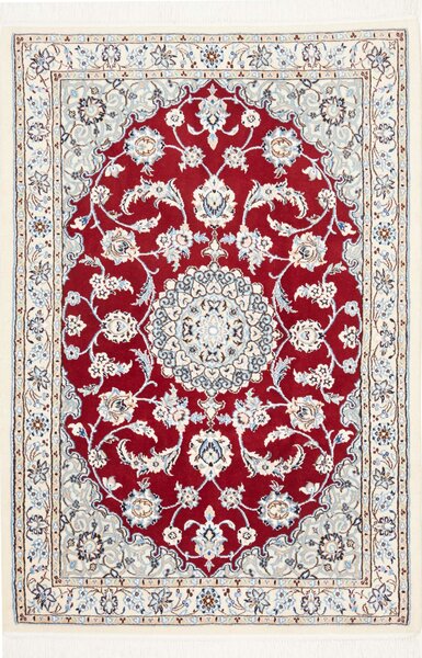 Tappeto Nain 9la Persia Medaglione Rosso Crema 101x150 Cm