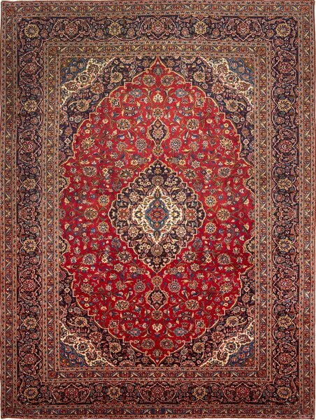 Tappeto Ardakan Persia Medaglione Rosso Blu 297x395 Cm