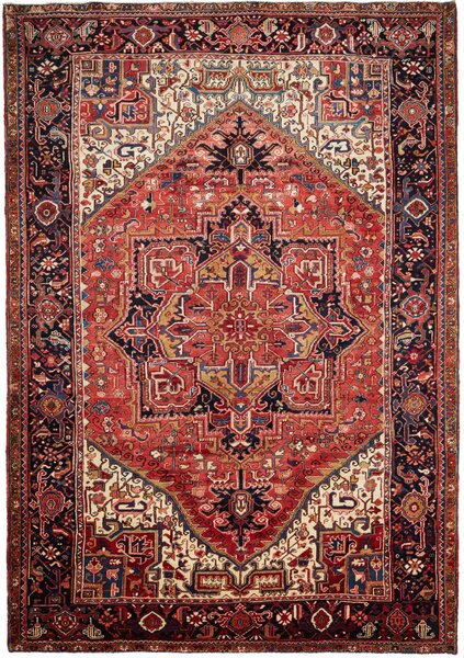 Tappeto Gorawan Persia Medaglione Rosso Blu 232x335 Cm