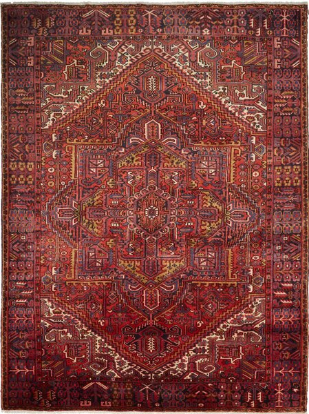 Tappeto Gorawan Persia Geometrico Rosso Blu 257x345 Cm