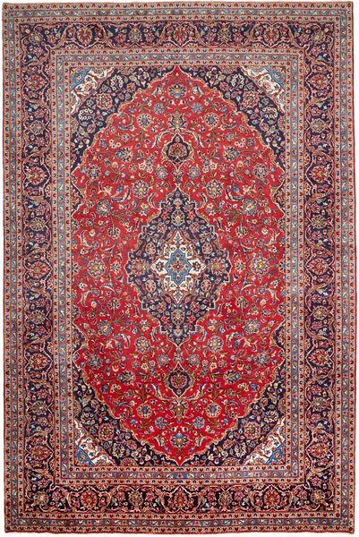 Tappeto Ardakan Persia Medaglione Rosso Blu Scuro 247x375 Cm
