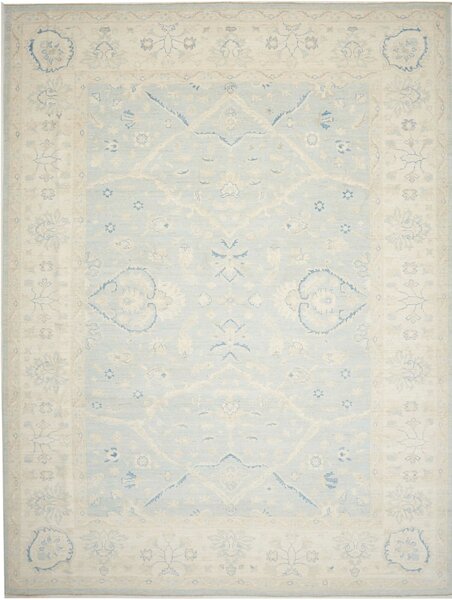 Tappeto Zigler Fine Pakistan Medaglione Azzurro Crema 279x364 Cm