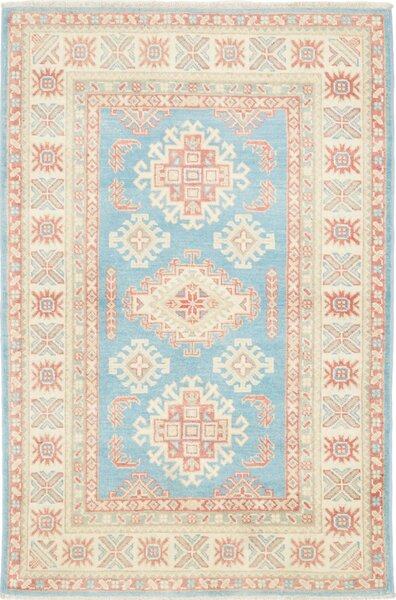 Tappeto Kazak Afghanistan Astratto Azzurro Terracotta 99x149 Cm