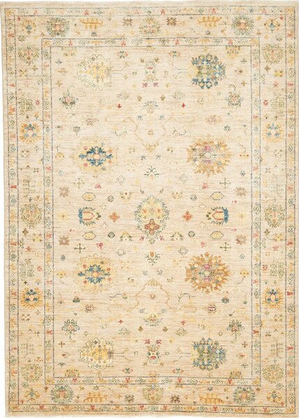 Tappeto Malka Pakistan Floreale Beige Blu 147x205 Cm