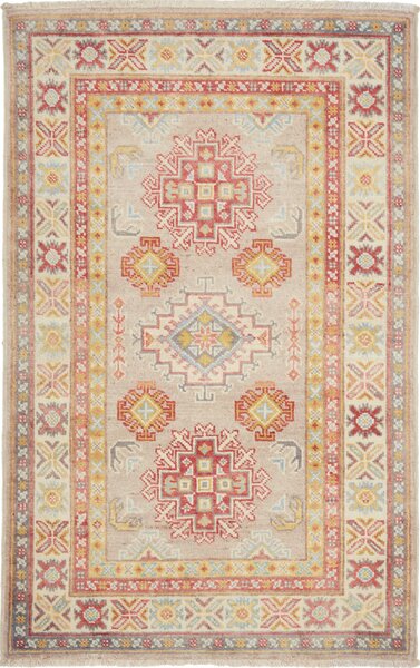 Tappeto Kazak Afghanistan Astratto Beige Rosso 83x125 Cm