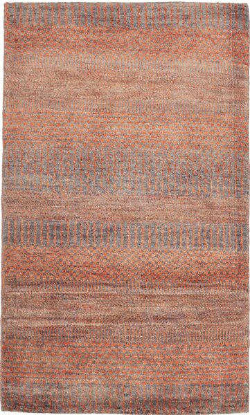 Tappeto Royal Gabbeh Pakistan Geometrico Arancio Bruciato Grigio 76x128 Cm