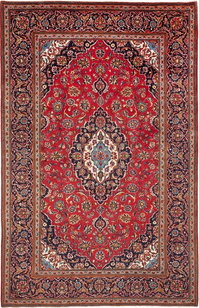 Tappeto Ardakan Persia Medaglione Rosso Blu 198x310 Cm