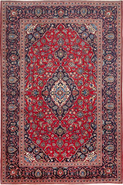 Tappeto Ardakan Persia Medaglione Rosso Blu 197x297 Cm