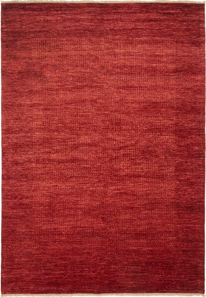 Tappeto Shayan Pakistan Astratto Rosso Intenso 154x201 Cm